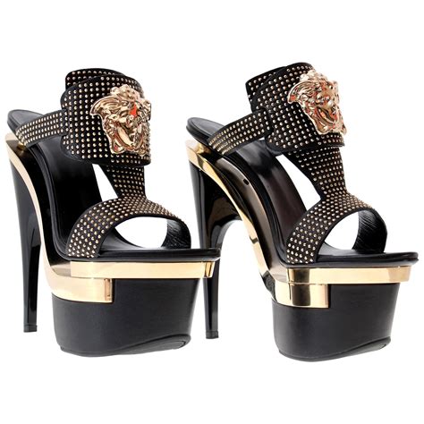 versace leather stiletto heel sandal|Versace platform heels 2021.